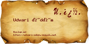 Udvari Ádám névjegykártya